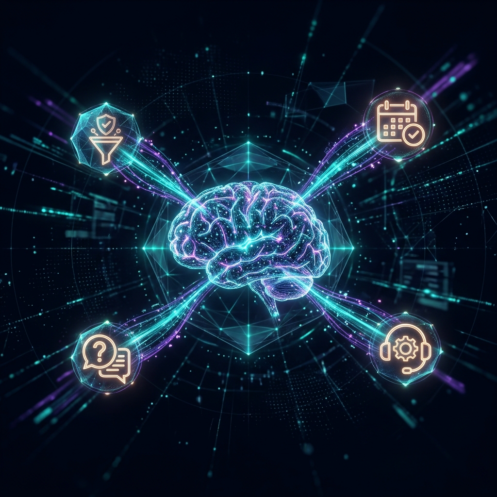 AI Agents neural network handling multiple tasks