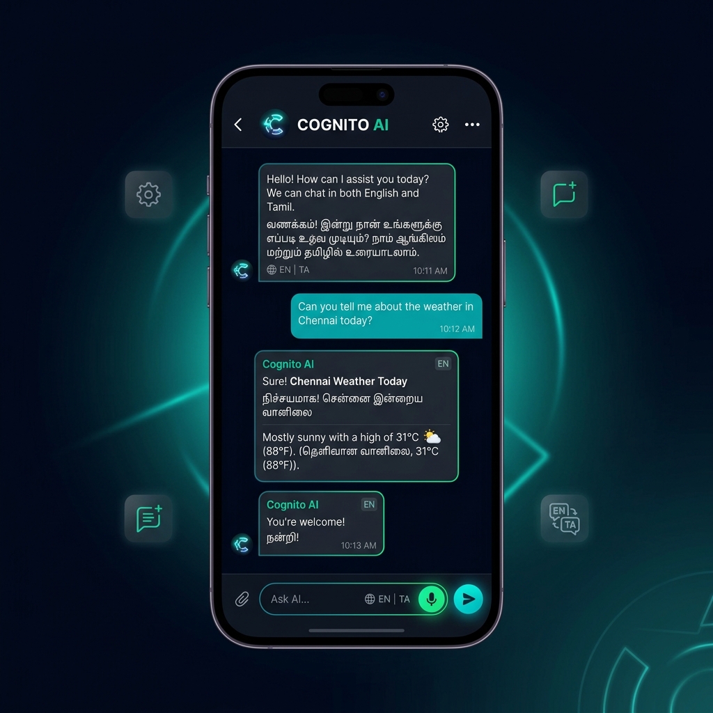 AI chat assistant in Tamil and English